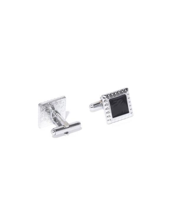 YouBella Jewellery Valentine Gifts for Men Latest Stylish Silver Black Formal Cuff Links Cufflinks Set for Men